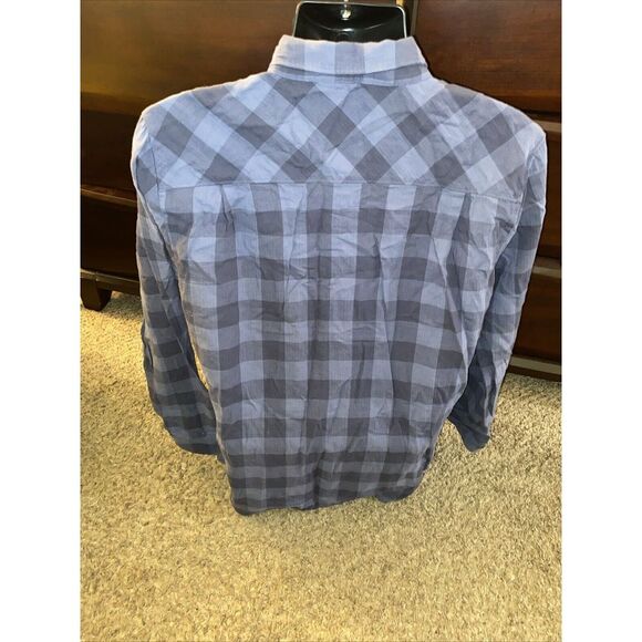 TRAVIS MATHEW Dark Blue Checkered Button Up Size Large Shirt - Picture 4 of 7